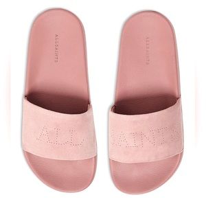 ALLSAINTS Womens Pink Logo Comfort Perforated Karli Round Toe Platform Size 8